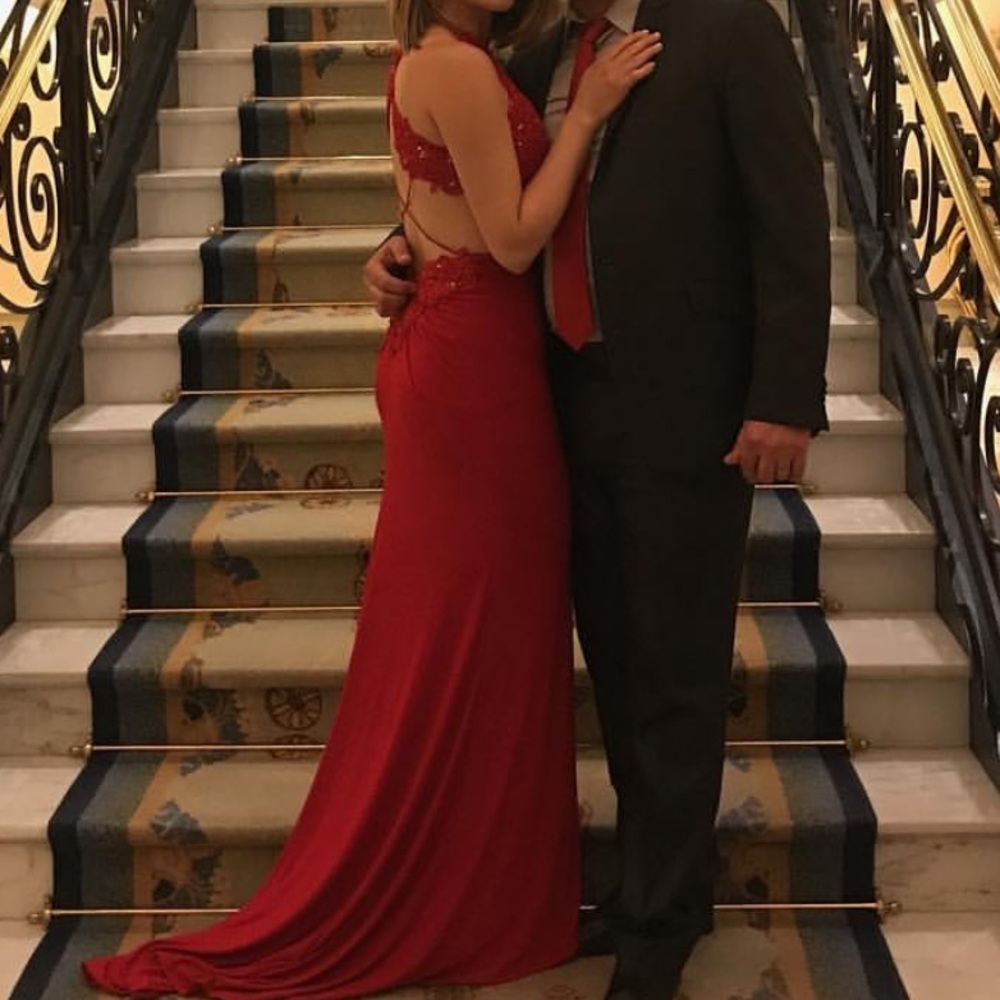 Sherri Hill Red Cutout Dress